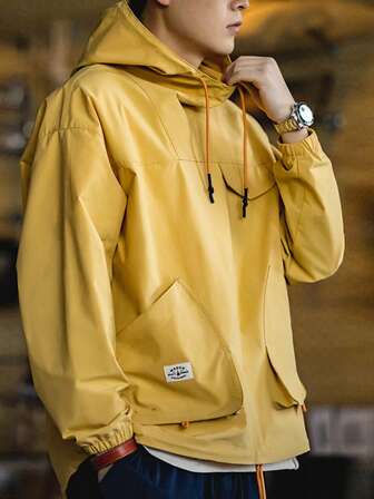 1 件春秋两用连帽运动衫，适合圣诞节、万圣节、感恩节、情人节、父亲节、复活节、斋月、新年，户外多口袋风衣夹克