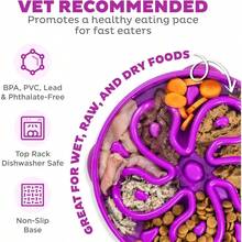 Fun Feeder Slo Bowl, Large Slow Feeder Dog Bowl, 4 Cups, Purple - Tím + Lớn - Xem 3