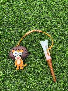 1 件高尔夫球座，带可爱大眼动物吊坠，软橡胶头高尔夫球座，防丢失 - 彩色 - 查看 11