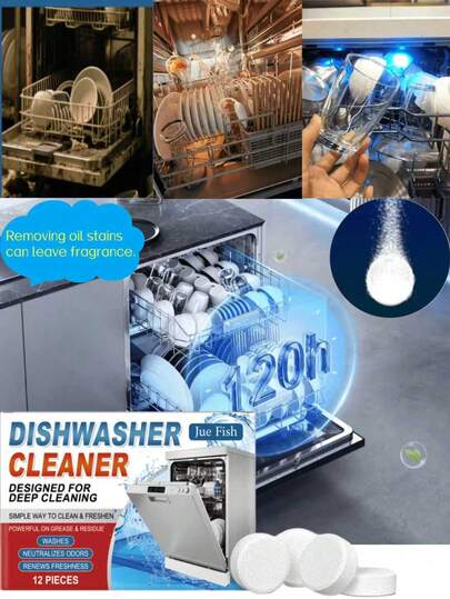 12 piezas Hojas de limpieza para lavavajillas para eliminar aceite y escala y mantener la vajilla limpia, hojas de limpieza para el hogar