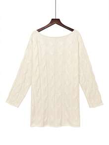 Women's Loose Knit Pullover Sweater, French Casual Style, Long Sleeve, Autumn/Winter - Beige - View 7