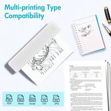 1pc U8 A4 Portable Printer Wireless For Travel - M08F US Letter Size Wireless Mobile Printer, Support 8.5" * 11", 279.4 X 215.9mm US Letter Size Thermal Paper, Inkless Thermal Compact Printer, Compatible With Android And IOS Phone, IPads & Laptop, Compact And Space-Saving Design Printer For Traveling, Photo Printing, Work, Office, Business, Home, Car, University, Study, Multi-Functional Printer For Officer, Student, HD Printer With 203dpi, U8 Wireless Printer With Strong Compatibility For Printing PDF, Word, Images, Web, Etc, Built-In 1200mAh Rechargable Battery With Type-C Cable, Great Tool For Improving Work Efficiency, Portable Tattoo Printer For Gifts, Christmas Gifts, New Years Gifts For Everyone, Black/White - 白色 - 查看 4