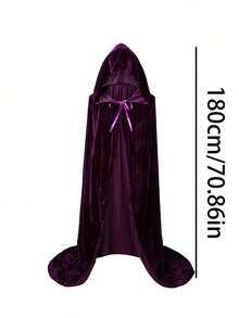男女通用全长连帽斗篷，天鹅绒斗篷，适合万圣节服装、中世纪万圣节服装、长袍 - 彩色 - 查看 10