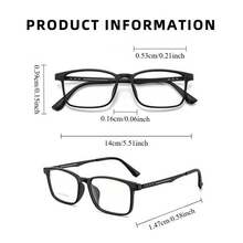 1 Pair Of TR90 Titanium Frame Glasses - Lightweight Non-Prescription Glasses, Unisex Simple Business Daily Style, Suitable For Formal/Casual Occasions - Ideal Gift For Birthdays, Graduations, Halloween - TR90 Material, Fashionable Design, Versatile Accessory, Durable And Elegant - C2-霧面黑 - 查看 3