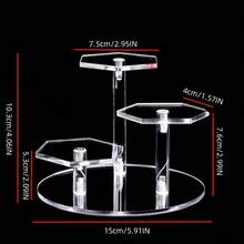 1 suport clasic acrilic, vitrină pentru figurine mini cu 3/4/7 niveluri, suport pentru produse octogonal/rotund, potrivit pentru figurine, cosmetice, parfumuri, statui, bijuterii, obiecte de colecție - independent