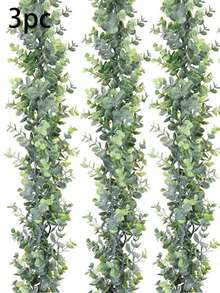 3pcs Artificial Eucalyptus Garland 3 Packs Fake Eucalyptus Greenery Garland Faux Hanging Plants Artificial Vines, 5.6 Feet/Strand For Wedding Backdrop Arch Wall Table Party Outdoor Festival Decor, Artificial Plants, Fall Decor, Wedding Decor, Wedding, Party Decor, Home Decor, Room Decor