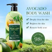 1 Bottle 400ml Avocado Body Wash, Deep Cleansing, Brightening, Removes Body Blackheads, Minimizes Pores, Leaves Skin Beautiful, Smooth, Moisturized, Glossy And Delicate