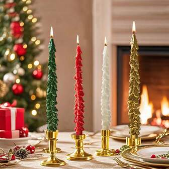 Christmas Scented Candles, Realistic Christmas Tree Shaped, Home Decor, Festive Holiday Candles For Christmas Party, New Year Celebration Candle, Best For Christmas Christmas Decorations Room Decor Winter Christmas Decorations Home Christmas Gifts Christmas Decor