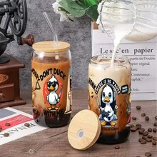 5 Sheets Duck Off UV DTF Stickers Suitable For 16 Oz Glass Cups Decoration Mug Decoration Gift Waterproof Rub On Transfers DIY Water Bottle Glass - 樣式1-5表 - 查看 5