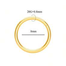 1pc 316l Stainless Steel Nose Ring Seamless Hoop With Gold-plated Septum Ring For Men And Women Also As Earrings - Gold - View 25