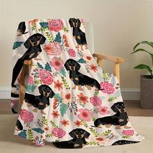 Super Soft Cute Dachshund Prints Flannel Printed 3D Blanket, As Birthday Gifts, Family, Wedding, Souvenir Blankets, Polyester Blankets Suitable For All Seasons, Washable, Machine Washable, Lightweight, Breathable, Comfortable, Warm, Unique, 280gsm For Him, Her Personalized Ideal Gifts For Her, Him, Family, Boyfriend, Girlfriend, Father, Family, Mother, Lover, Daughter, Son, Grandfather, Grandmother, Friend, Classmate, Pet.   Perfect Nap, Camping, Travel, Home, Daily Life, Office Decoration, Birthday, Anniversary, Valentine's Day, Thanksgiving, Christmas, Halloween, Mother's Day, Father's Day, Wedding, New Year Gifts ,Sofa,Bed,Car,Bedroom,Living Room,Office,  Outdoor Camping, Beach,Wall Decoration - Nhiều màu 13 - Xem 4