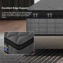 ENSHUI 12/14 Inch Hybrid Mattress Twin Full Queen King – Bed In A Box With Gel Memory Foam And Pocket Springs For Pressure Relief, Cool Breathable Sleep And Edge Support – Medium Firm, Durable, Fiberglass-Free And Odorless Mattress, Ideal For All Sleep Positions And Gift-Ready Comfort - 14 inch - Xem 9