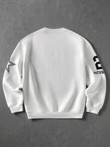 New Autumn/Winter Men's Casual Number Print Loose Fit Pullover Hoodie