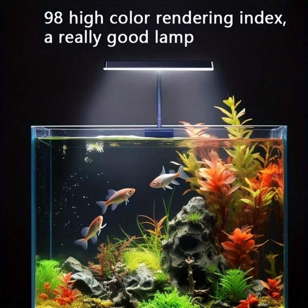 1pc Aquarium Full Spectrum Square LED Aquarium Light, Mini USB Fish Tank Decorative Light, Suitable For Fish Tank Decoration And Aquatic Plant Lighting, Three Lighting Modes, Adjustable Brightness, Full Spectrum, No Batteries Required, Aquarium Accessories.