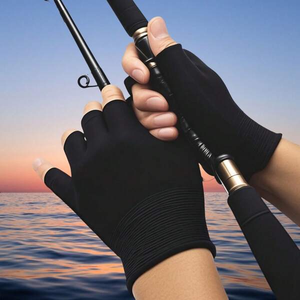 Black Half Finger Fingerless Gloves For Women & Men - Winter Warm Wrist Gloves With Hook-And-Loop Closure, Breathable Nylon & Polyester, Hand Washable, All-Season Outdoor & Casual Wear, Versatile Gloves, Functional Fashion, Durable Construction