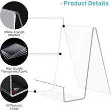 New 10 Pack Acrylic Book Stand Thickened Clear Book Display Easel Holder For Displaying Tablets Newspaper MagazinNotebooks Textbooks CDs (Clear-Large+Small) - Clear 2mm/Thick 6 Large+4 Small - View 5