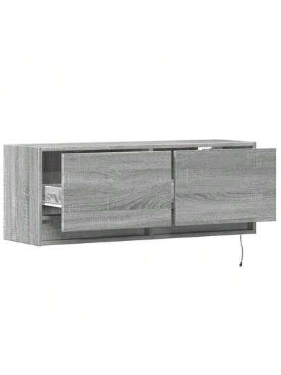 VidaXL TV Wand Unit LED Lighting 100x31x35 Cm Grijs Sonoma view 9