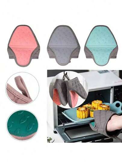 1pc Fish-Shaped Silicone Heat Resistant Glove, Thick Cotton Lining, High Temperature Proof Kitchen Glove With Hanging Loop, Suitable For Hot Pots, Cooking, Microwave, Oven, Grilling, Baking, Outdoor Use