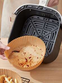 25/50/100pcs Air Fryer Liners, Air Fryer Parchment Paper, Non-Stick, Easy To Clean, Air Fryer Accessories, Kitchen Supplies. Square Shaped Liners Suitable For Baking, Roasting And Microwave Cooking, Great For Halloween, Christmas Baking, Homemade Desserts, Family Gatherings, Parties, Kitchen And Bakery Use