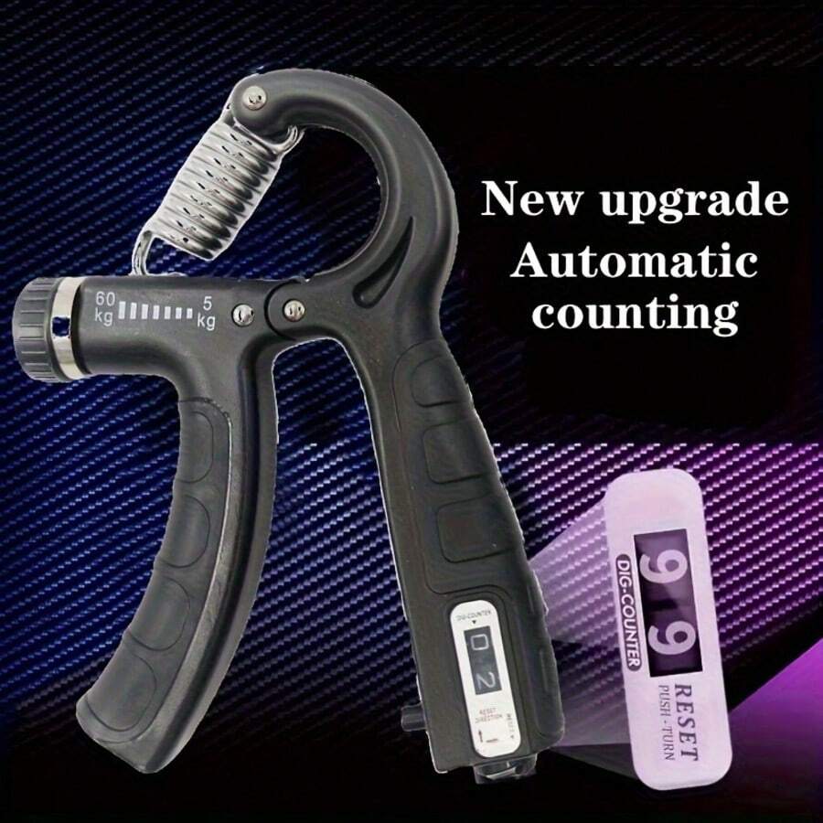 1pc This Adjustable Hand Grip Strengthener Offers 5-60kg Resistance-Customize Intensity To Train Grip Strength, Forearms, And Fingers (Ideal For Fitness, Rehabilitation, Or Daily Hand Exercise). Ergonomic Non-Slip Handle Ensures Comfort