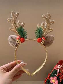 Christmas Reindeer Antler Headband With Cute Animal Elements - Festive Holiday Hair Accessory, Plastic, Non-Feather, Fashion Dress-Up Hair Band, Ideal For Gifts - Single Pack, Adorable Glitter Antler & Bow Headband For Girls - Perfect Christmas Gift From Grandma To Granddaughter, Mom To Daughter, Fall, Hair Accessories Women, Hair Tools, Hair Stuff, Stuff, Beauty Accessories, Gifts, Travel, Gifts For Women, Hair Stuff, Stocking Stuffers