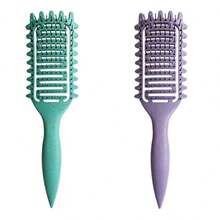 Asymmetrical Curly Shaping Hair Brush, Define & Fluff Hair, Scalp Massage, Detangle Comb - Multicolor - View 21
