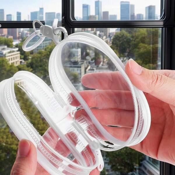 1 pieza Bolsa organizadora de accesorios digitales transparente, organizador portátil de cables de carga, material de PVC de alta visibilidad, conveniente para almacenar cables de datos, cargadores, auriculares, unidades USB y otros accesorios, diseño compacto adecuado para uso diario, viajes y oficina, ayuda a mantener los dispositivos digitales ordenados (color/estilo aleatorio)