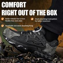 Męskie buty robocze z metalowym noskiem, odporne na uderzenia, przebicia, oddychające, antypoślizgowe, trwałe, lekkie i wygodne