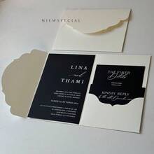 10/20/25pcs Tri-Fold Pocket Wedding Invitation Covers, Engagement, 15th Birthday, Christening Simple Invitation Envelopes, DIY Invitations, 5*7 Inch Invitations, Pocket Invitations, Customized Invitations, New Design Covers
