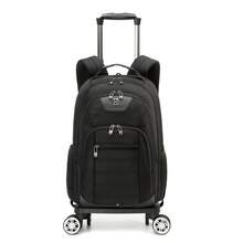 3pcs/Set Boys Rolling Backpack, Cute Wheeled Backpack, Suitable For Students Back To School Season - Black - View 1