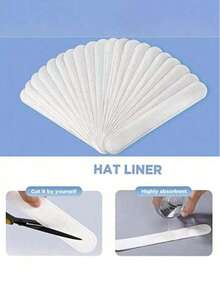 10 Adesivi invisibili monouso per visiera di cappello, agente protettivo neutro di grandi dimensioni anti-sudore e anti-sporco, fodera assorbente inodore, con design autoadesivo, molto adatto per colletto/polsino della camicia, mantenendo la camicia pulita e fresca, amichevole per la pelle, senza residui