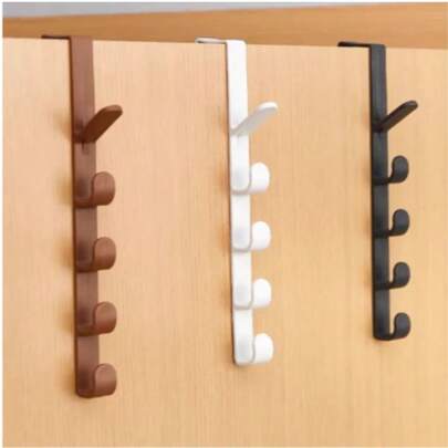 1pc/2pcs/5pcs/10pcs Over The Door Hooks, Hanging Rack For Clothes, Hats, Storage, No Drilling Required, For Dorm, Cabinet Door