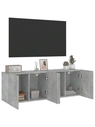 VidaXL TV Cabinets Pcs Wand Mounted 60x30x41 Cm Concrete Grijs view 5