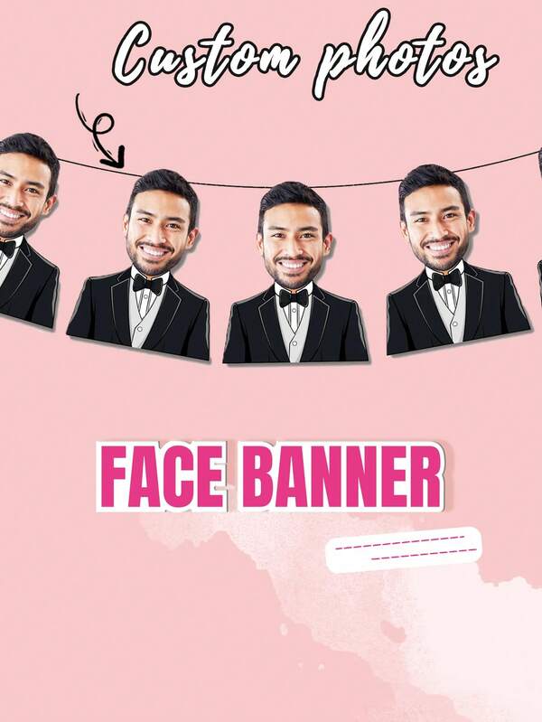 7 peças Faixa Personalizada com Foto, Faixa em Formato de Papai Noel, Faixa de Festa de Natal, Faixa de Festa Personalizada, Faixa de Festa com Foto Personalizada, Faixa com Rosto, Faixa de Festa com Foto Personalizada, Faixa de Desenho Animado Personalizada, Faixa de Festa com Imagem Personalizada, Presente Criativo, Makezbright Presentes Personalizados, Presentes de Natal Personalizados, Enfeites Personalizados