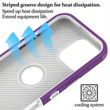 Phone Case With Belt Clip For IPhone 13/14/15/16 Pro Max Plus Heavy Duty 3 In 1 Military Grade Drop Protection DustProof Durable Protective Shockproof Cover  For Christmas, Birthday, New Year Gifts, Winter,Gifts For Family, Friends,Birthday,Girlfriend,Boyfriend - Tím/Trắng - Xem 5