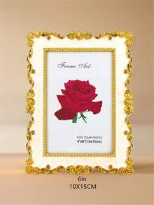 1 Stück silberner kreativer Retro-Artikel Fotorahmen - leichte Tischdekor für Büros & Schlafzimmer (6 Zoll, 7 Zoll und 10 Zoll 3 Größen) (zufälliger Versand von Fotopapier)