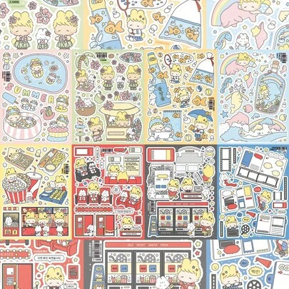 可爱卡哇伊卡通女孩人物贴纸、DIY剪贴簿贴纸、剪贴簿和相册装饰贴纸、多人物卡通设计、自粘装饰贴纸、DIY卡通自粘贴纸、适用于剪贴簿、相册、行李箱/笔记本电脑/滑板/吉他/冰箱/头盔/日历装饰、生日礼物和节日礼物