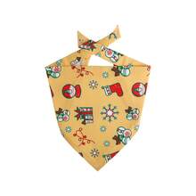 Pet Christmas Drool Bib, Festive Triangular Scarf, Christmas Cartoon Cat & Dog Neck Warmer