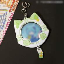 1pc Minimalist Cat Meow Badge Protective Case, Cute Cat Tail & Ear PVC Decor Brooch Display Transparent Card Holder