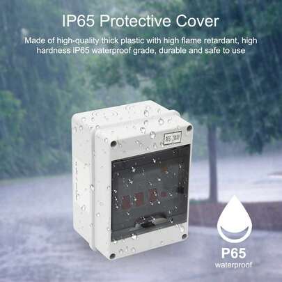 La unidad de consumo tiene una apariencia hermosa, un tamaño pequeño y un peso ligero. Capacidad de ruptura de alta puntuación, desenganche rápido. La carcasa y los componentes están hechos de plástico ignífugo y resistente al impacto, con excelentes propiedades y confiabilidad. Carcasa protectora ip65, estable. Ampliamente utilizado en garajes, caravanas, talleres, casas exteriores, etc.