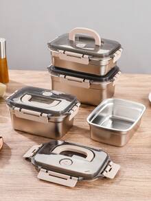 XIYIJIA 1 件不锈钢食品储存容器，密封冰箱收纳盒，适用于水果、沙拉、午餐