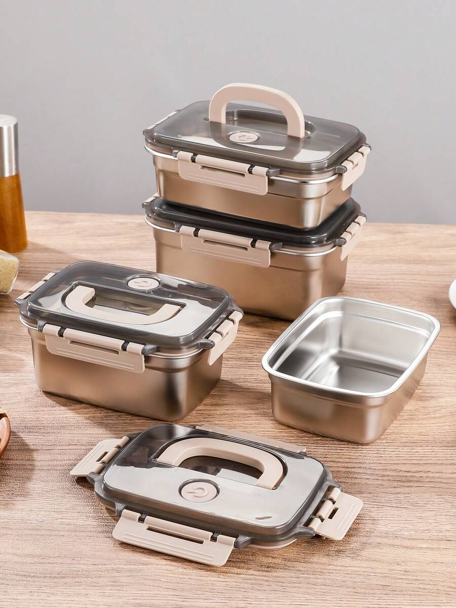 XIYIJIA 1 件不锈钢食品储存容器，密封冰箱收纳盒，适用于水果、沙拉、午餐