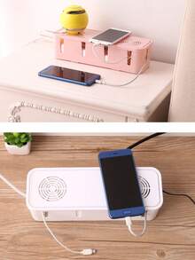 1 Stück Kabel Aufbewahrungsbox mit Deckel, Kabel Organizer mit hoher Kapazität, platzsparende Desktop Steckdosen Kabel Management Box zum Verstecken von Stromauslässen, für den täglichen Gebrauch, geeignet für Büro, Wohnzimmer, Zuhause Aufbewahrung und Organisation