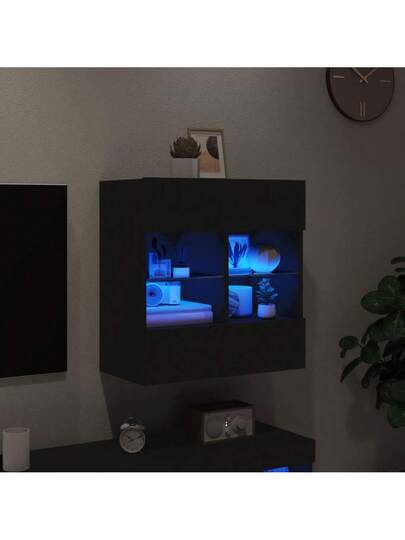 VidaXL TV Wand Unit LED Lighting 58.5x30x60.5 Cm Zwart view 4