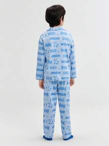 Balabala Kids Pajama Set Fall New Cotton Homewear - Blue Tint - View 3