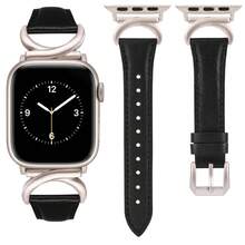 Microfiber Leather Strap Compatible With 38/40/41/42/44/45/46/49mm Compatible With Apple Watch Strap Ultra/Se10/9/8/7/6/5/4/3/2/1 - Starlight White - View 11
