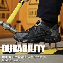 Męskie buty robocze z metalowym noskiem, odporne na uderzenia, przebicia, oddychające, antypoślizgowe, trwałe, lekkie i wygodne