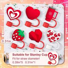 1/2/4/6/8 Stück 8-10mm Valentinstag Liebes-Bär Engelsflügel Strohhalm Kappe Strohhalm Stopfen Universal personalisierter staubdichter Stopfen Strohhalm Dekoration staubdichter Strohhalm Stopfen