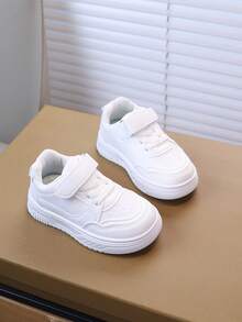 1双儿童休闲运动鞋秋季新款女童软底鞋幼儿时尚百搭防滑平底鞋女童日常休闲户外网球鞋 - 白色 - 查看 5