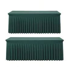 1 pieza Mantel de mesa de tela de espándex blanco, resistente a las arrugas y lavable, se ajusta a mesas de comedor rectangulares, funda elástica para mesa de patio, adecuada para bodas, banquetes, fiestas, estilo Ins de lujo, mantel elástico blanco para hotel, banquete, cumpleaños, conferencia